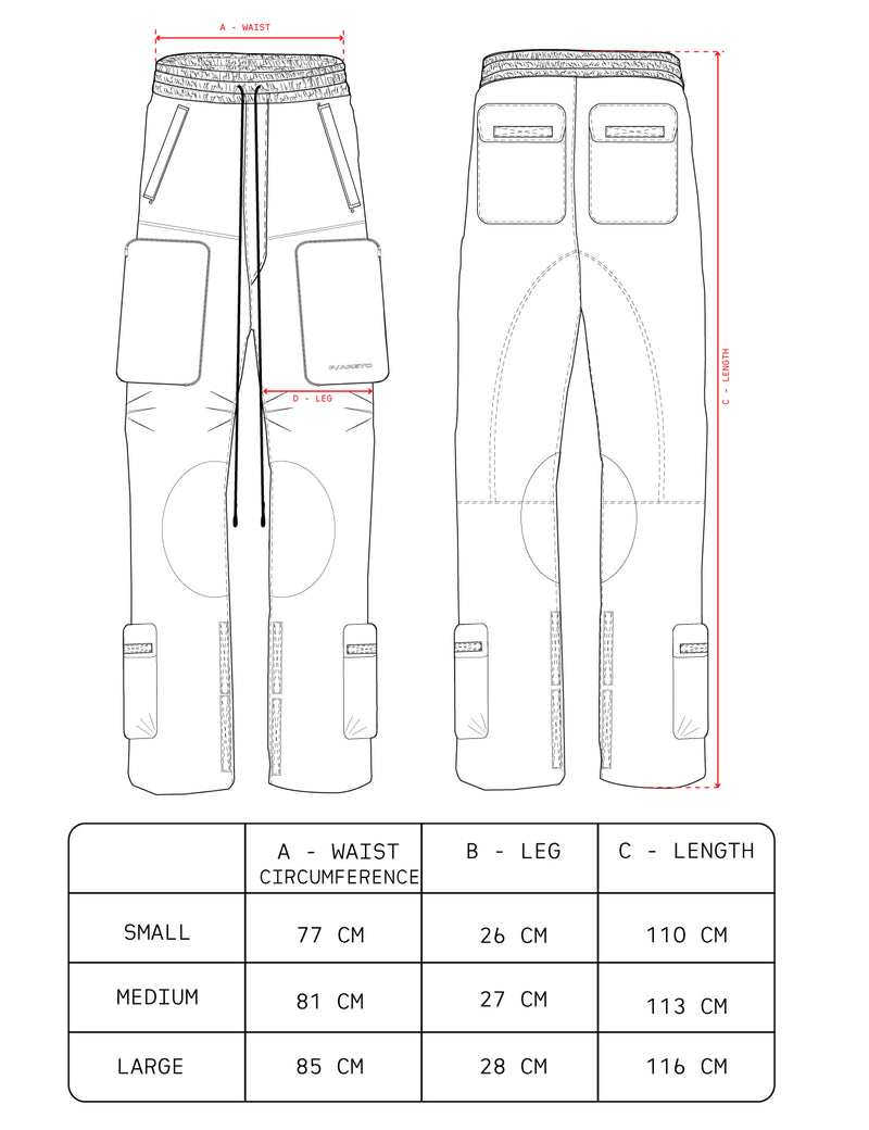 Size Guide for M25 UTILITY CARGO